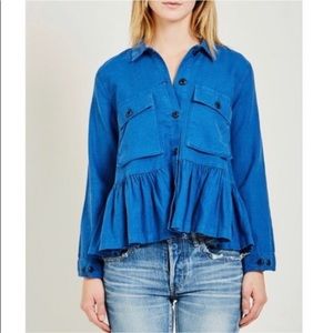 The Great NWT The Flutter Army Jacket In French Blue Size M